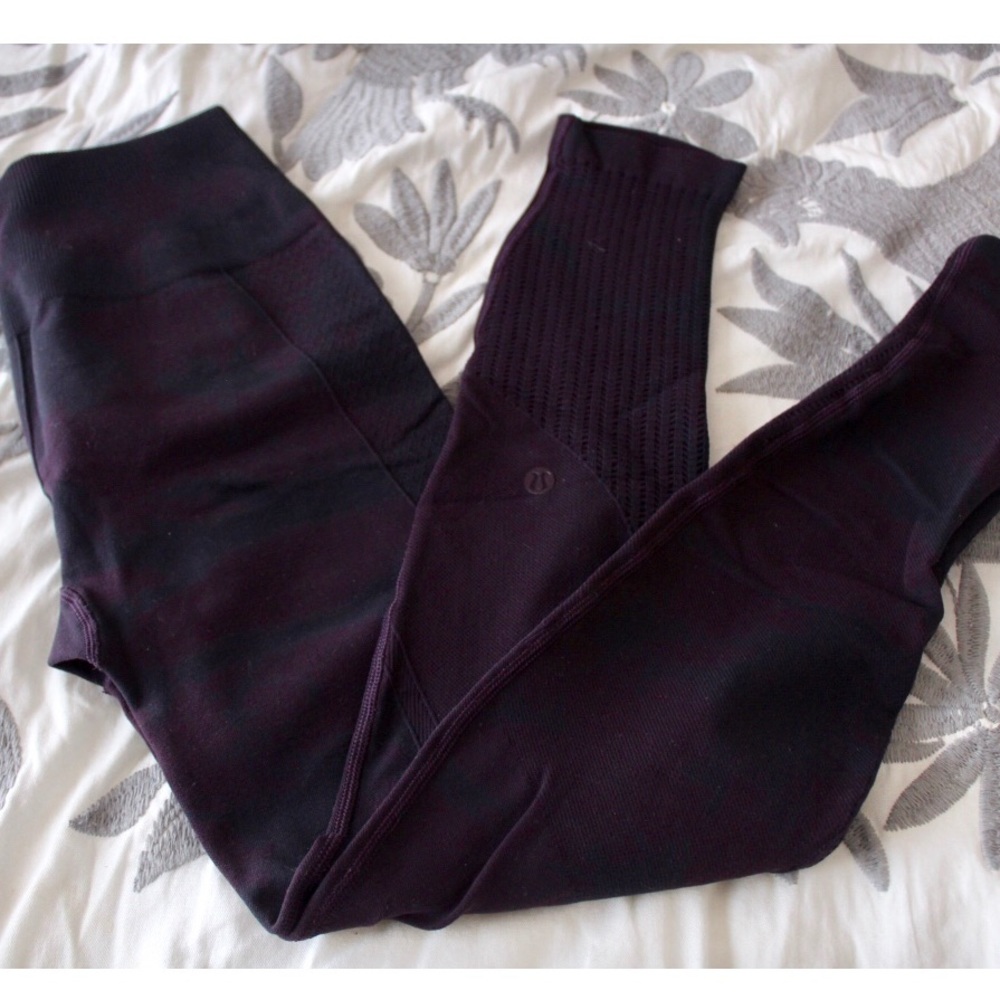 Lululemon High-Rise Leggings (Purple & Black)